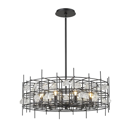 Z-Lite Garroway 9 Light Chandelier, Matte Black 4007-32MB